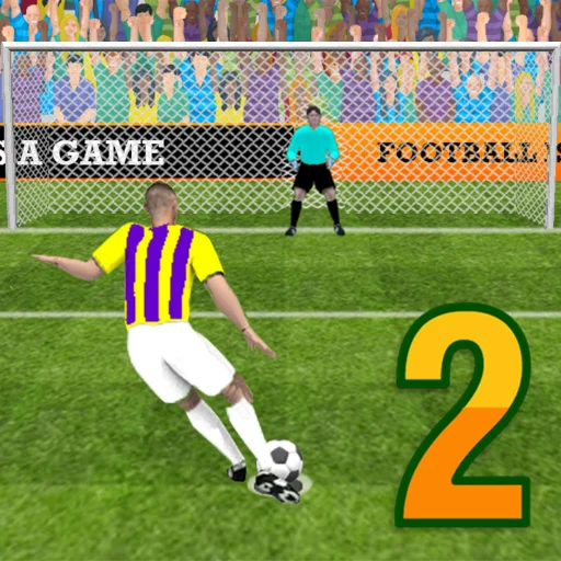 Penalty Shooters 2 — penalty kick in front of a packed goal